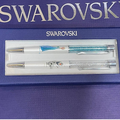 Swarovski Disney Frozen Ana and Olaf Crystal Steel BallPoint Pen set