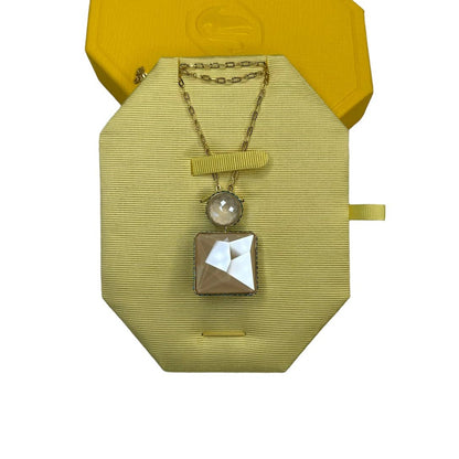 Swarovski Orbita necklace Square cut, Multicolored, Gold-tone plated