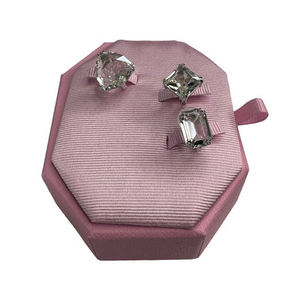 Swarovski Millenia clip earring 3 Asymmetrical design, White, Rhodium plated