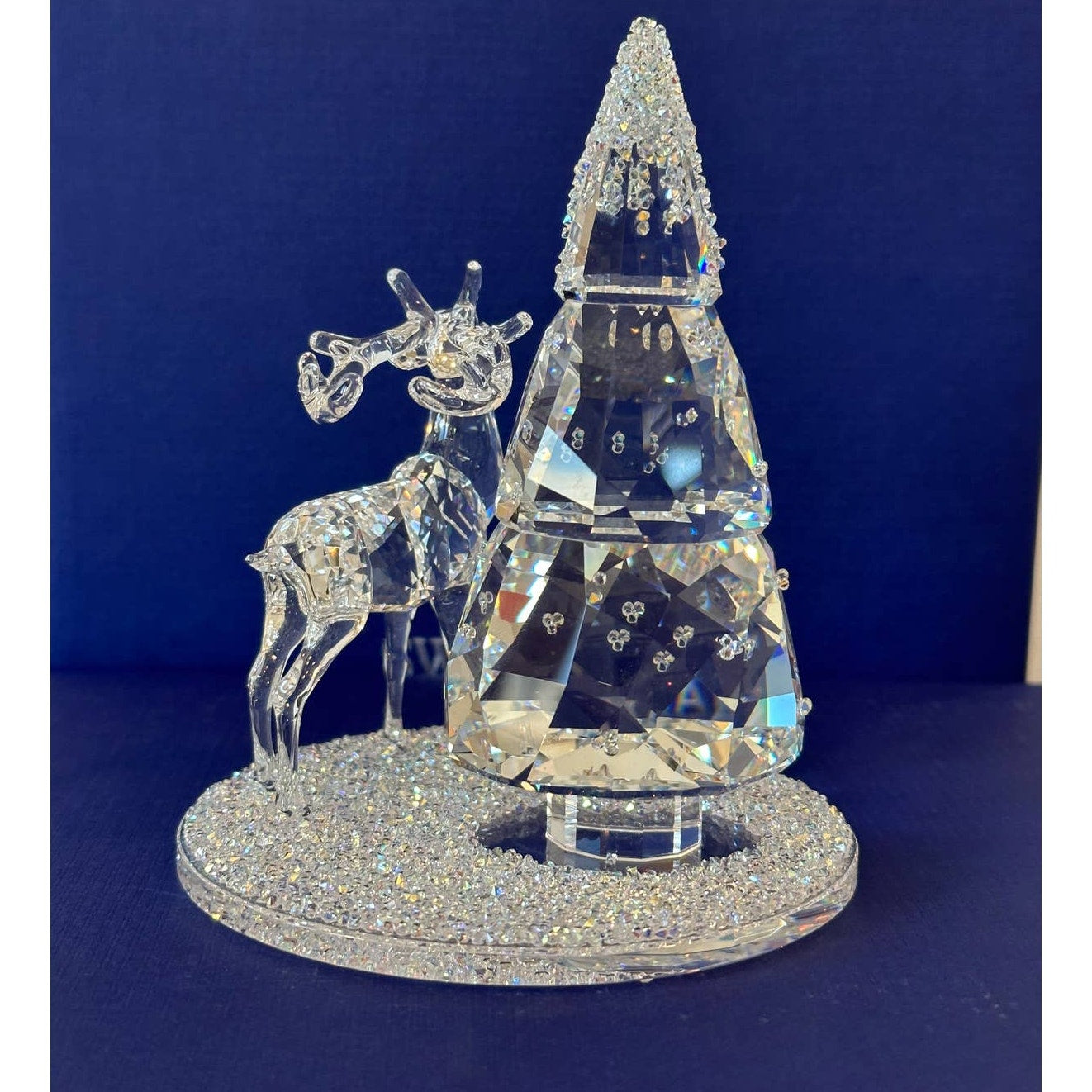 Swarovski Bell Jar - Pine Tree & Stag Figurine