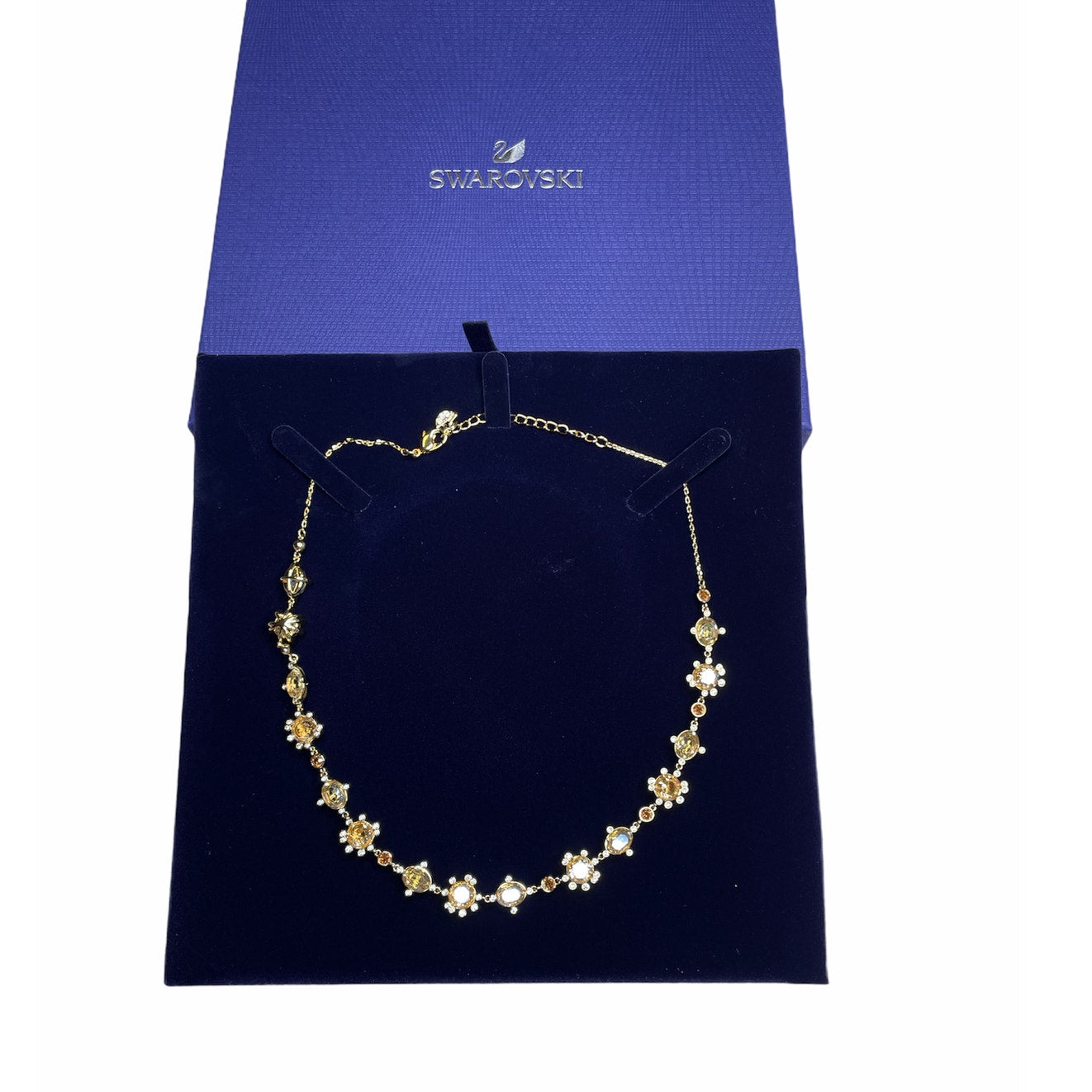 Swarovski Olive All Round Necklace Multi Color Gold Plated