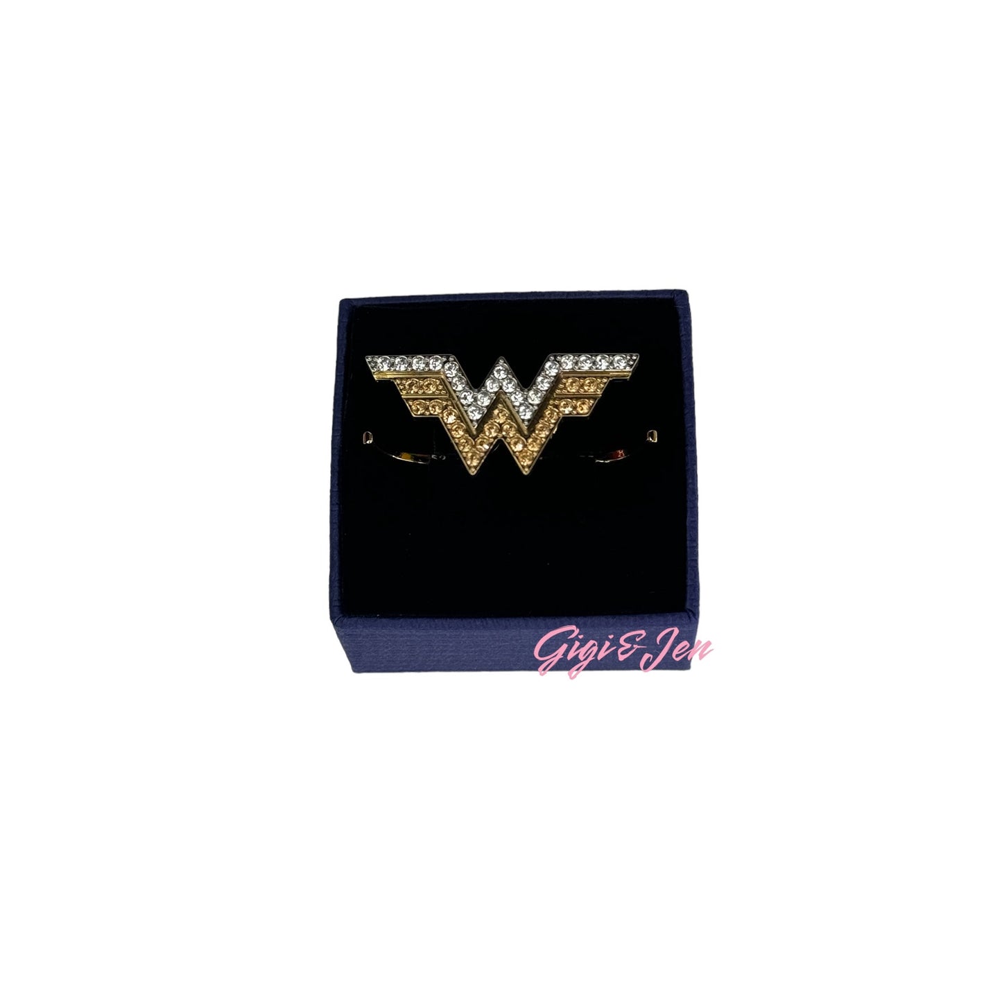 Swarovski Fit Wonder Woman double ring Gold tone 55-58