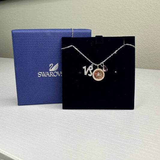 Swarovski Zodiac Pendant, Capricorn , horoscope pear-shaped Crystal Necklace