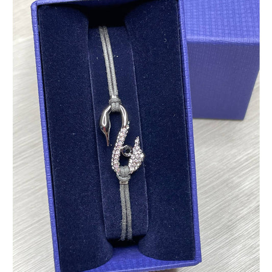 Swarovski Power Collection Hook Bracelet Dark Gray, Ruthenium plated