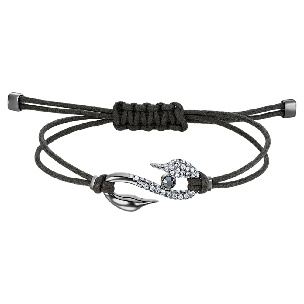 Swarovski Power Collection Hook Bracelet Dark Gray, Ruthenium plated
