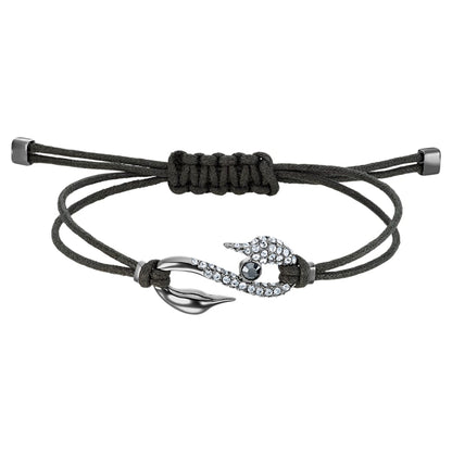 Swarovski Power Collection Hook Bracelet Dark Gray, Ruthenium plated