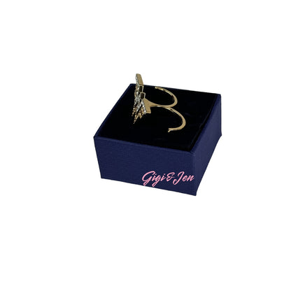 Swarovski Fit Wonder Woman double ring Gold tone 50-52