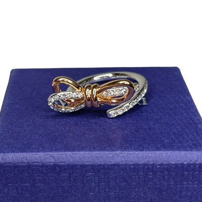 Swarovski Lifelong Bow ring Bow, White, Mixed metal finish Size Eur 52 / 6 USA