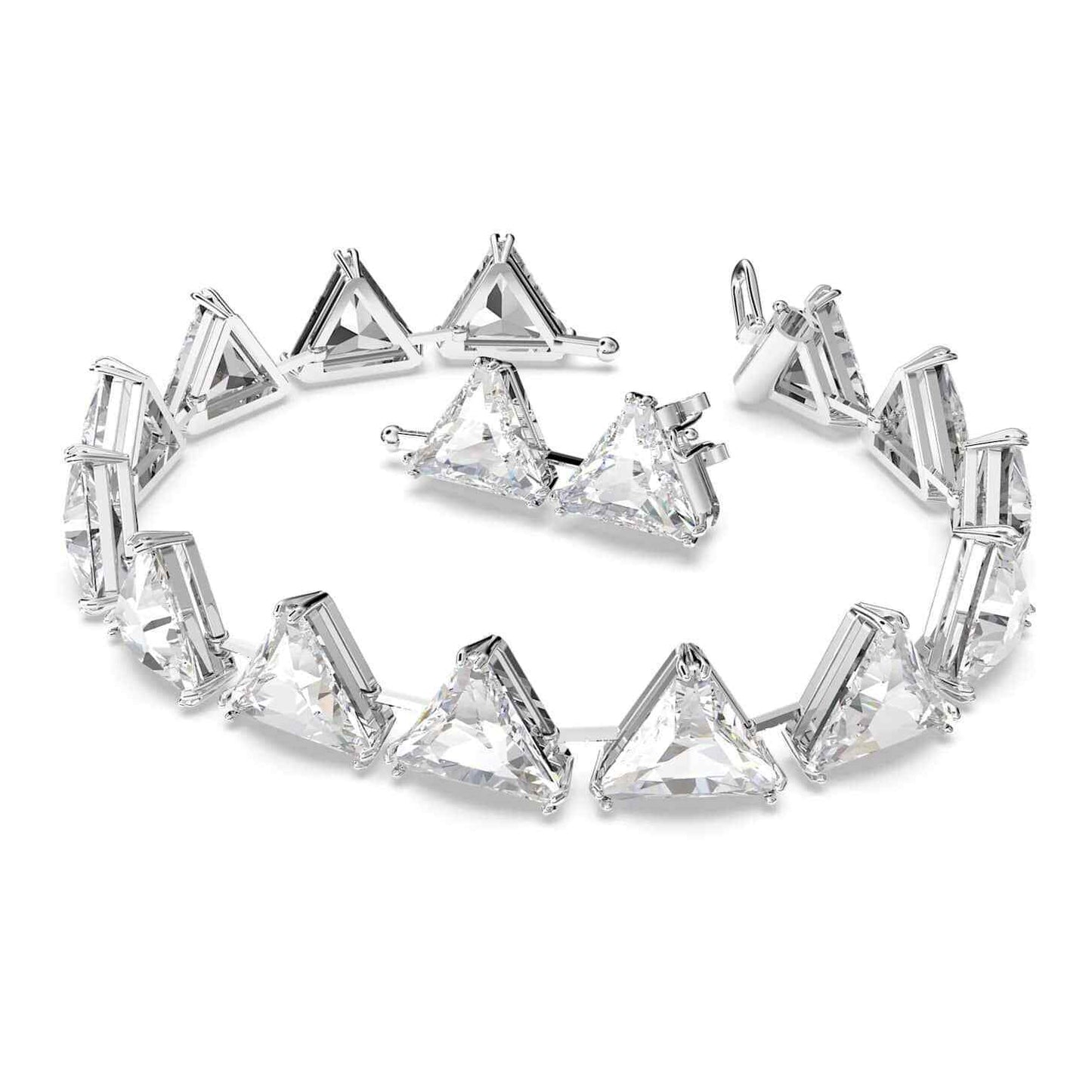 Swarovski Ortyx bracelet Triangle cut, White, Rhodium plated New