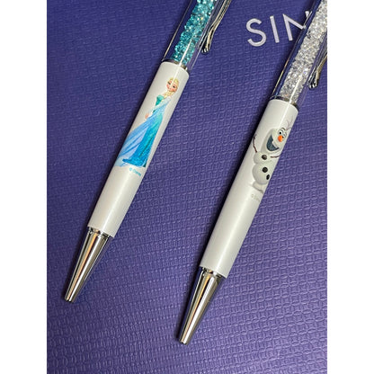 Swarovski Disney Frozen Ana and Olaf Crystal Steel BallPoint Pen set