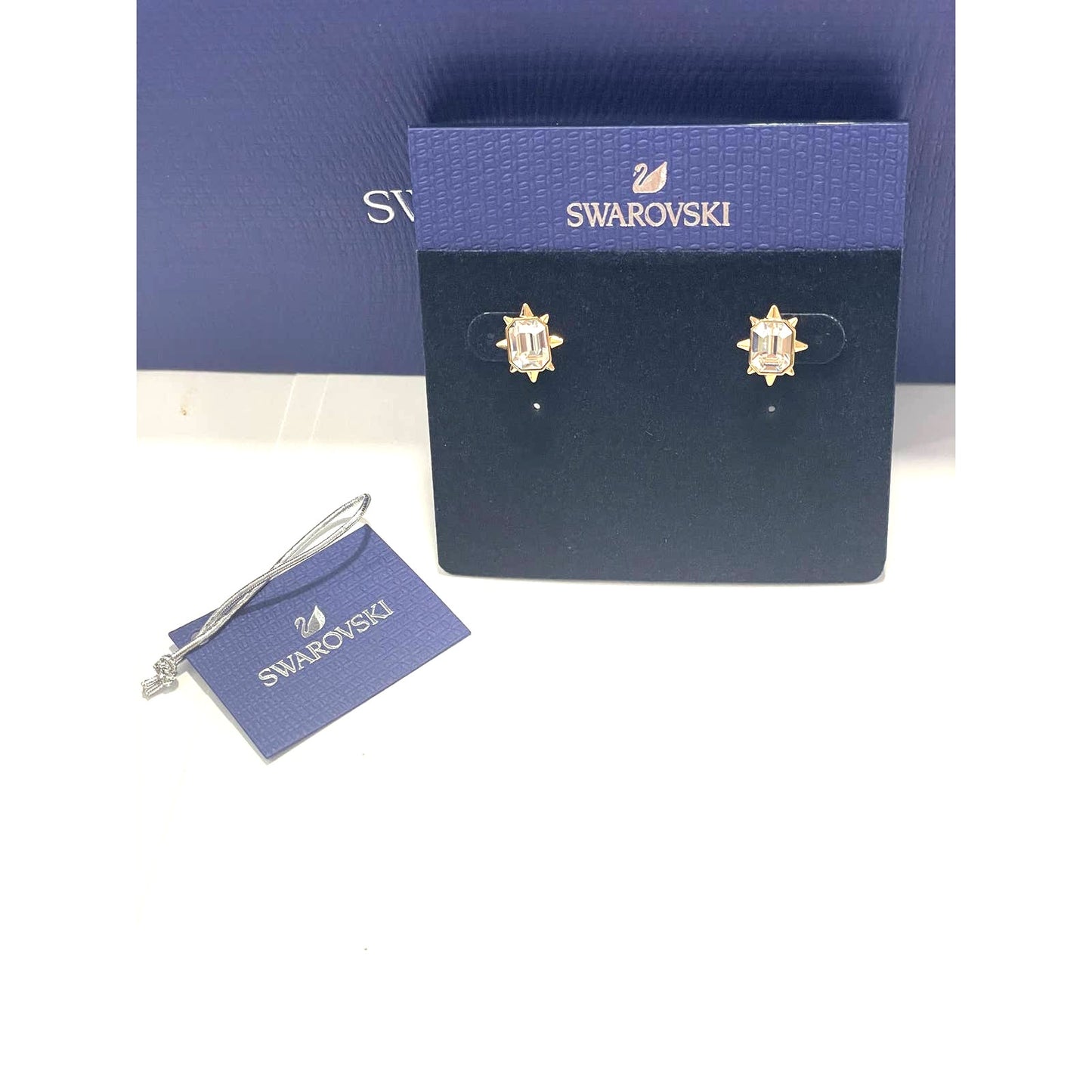 Swarovski Tarot Magic Stud Pierced Earrings White, Gold-tone plated