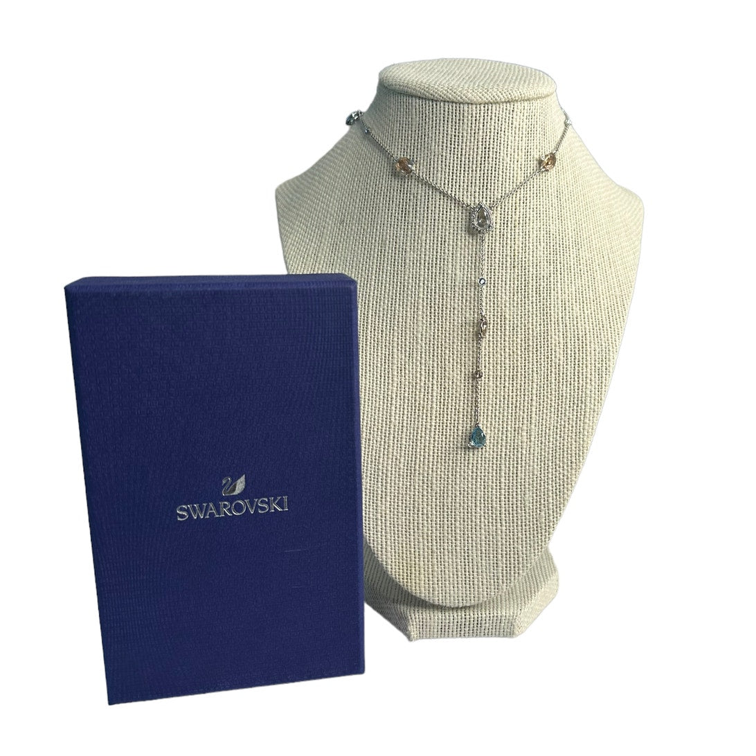 Swarovski Crystal Sunny Y Necklace, Light Multi-Colored, Rhodium Plated 5518415