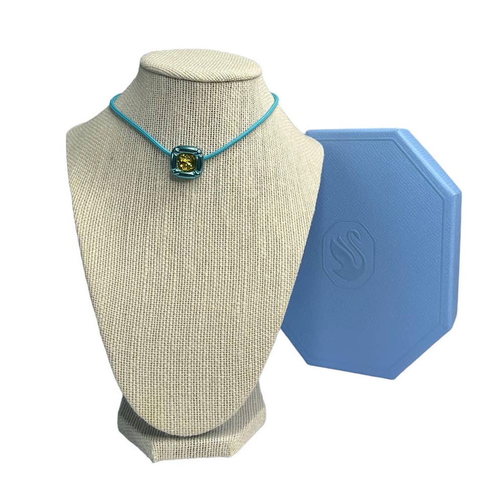 Swarovski Dulcis Cushion cut, Blue Choker Necklace