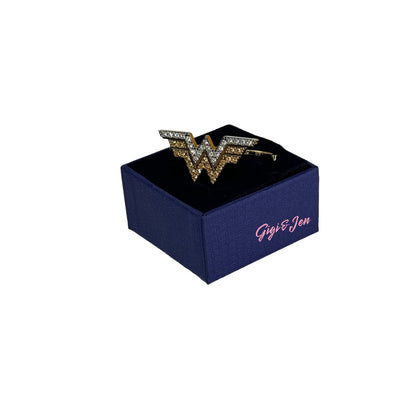 Swarovski Fit Wonder Woman double ring Gold tone 50-52