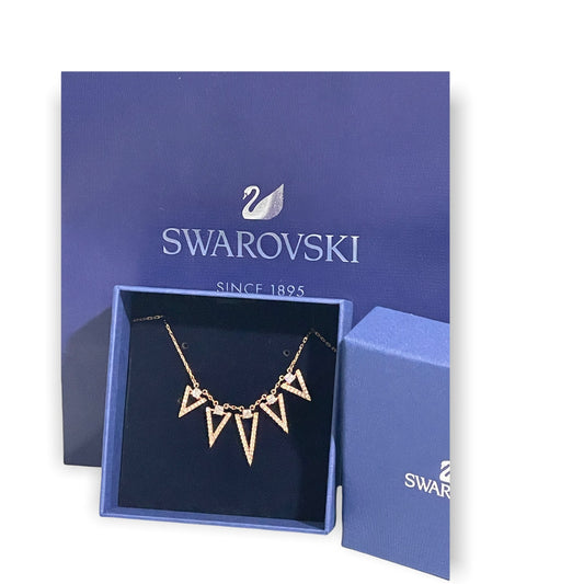 SWAROVSKI Funk Rose Gold Tone Plated Chevron Necklace New