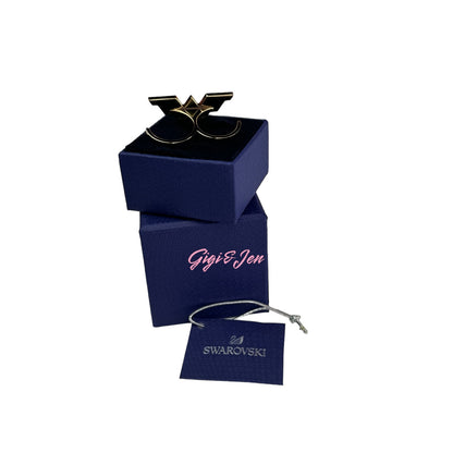 Swarovski Fit Wonder Woman double ring Gold tone 50-52