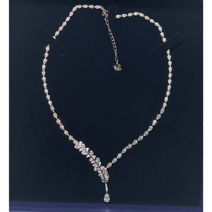 Swarovski Nice Necklace White Rhodium Plated  New