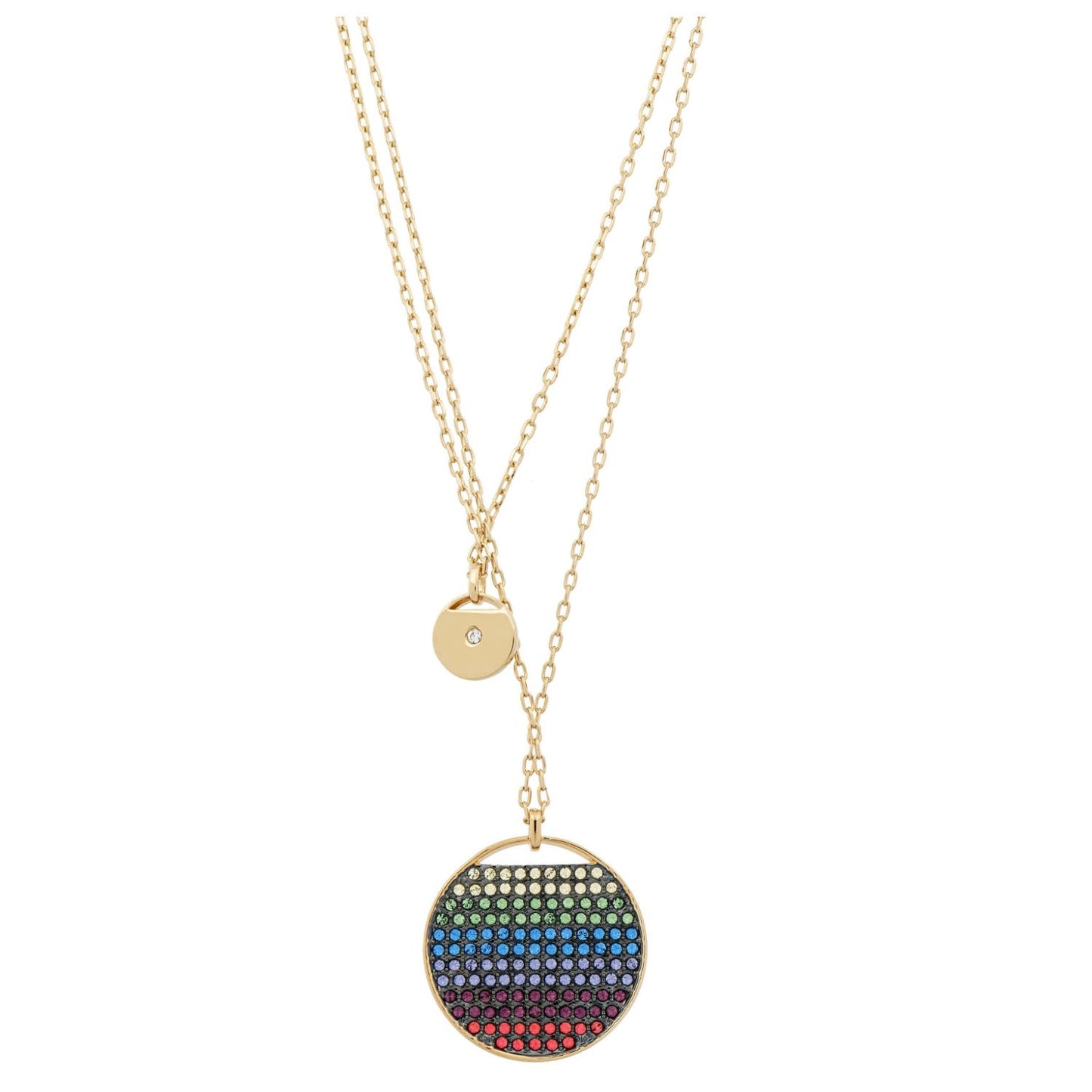 Swarovski Double Layered Rainbow Pendant Necklace