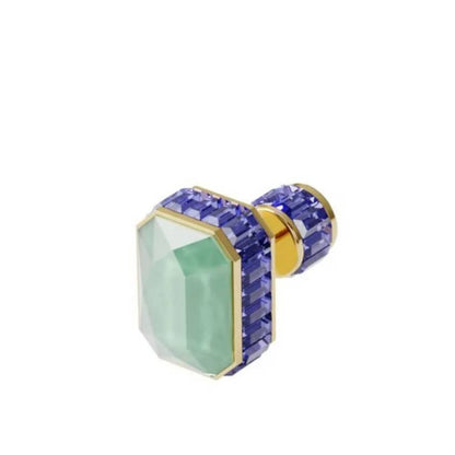 Swarovski Orbita Stud Earring, Single, Octagon Cut Crystal, Multicolored, Gold-Tone Plated