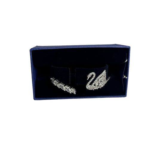 Swarovski Swan Lake Bangle Bracelet, Rhodium plated Large
