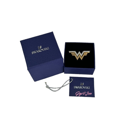 Swarovski Fit Wonder Woman double ring Gold tone 50-52