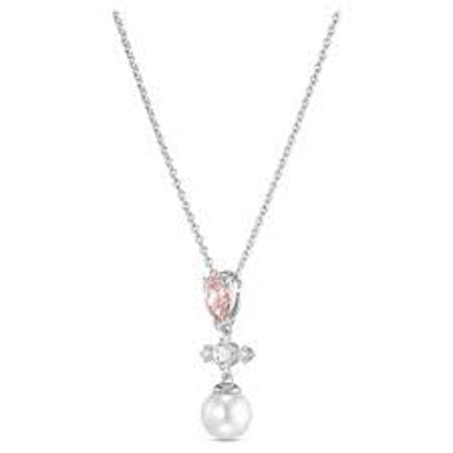 Swarovski Perfection Silver Necklace Pink RHS Crystal Pearl New