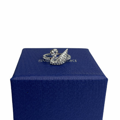 Swarovski Iconic Swan Clear Crystal Silver Rhodium Plated Ring size 52 / 6